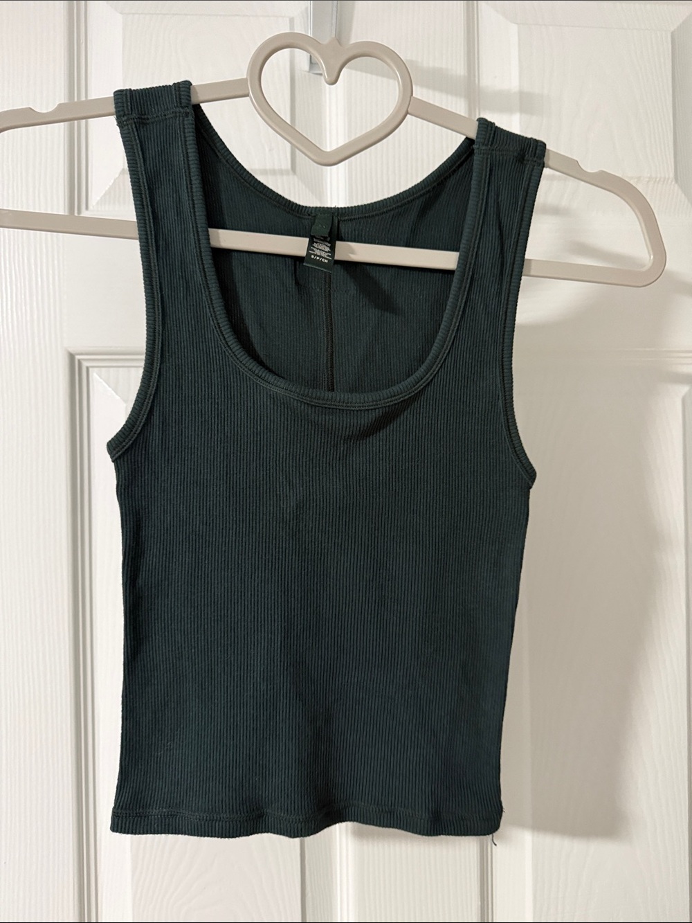Skims Dark Hunter Green Ribbed Tank Top